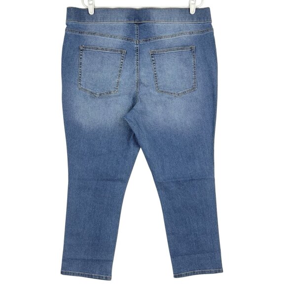 NY&C Women's Pull-on Blue Denim Leggings Pants Size XXL High Waist Stretch  NWT - Picture 2 of 13